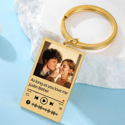 Llavero con Foto, Texto y Música Personalizado