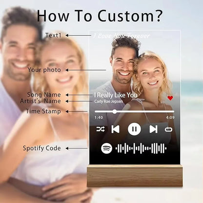 Cuadro Lámpara con Foto, Texto y Música