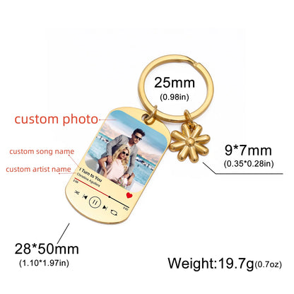 Llavero con Foto, Texto y Música Personalizado