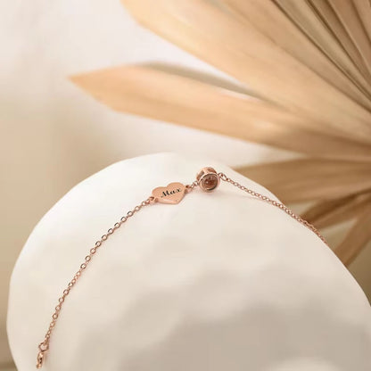 Pulsera con Proyección de Foto y Placa Personalizada