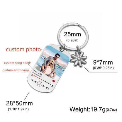 Llavero con Foto, Texto y Música Personalizado