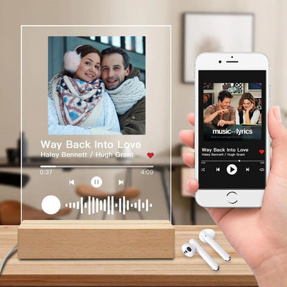 Cuadro Lámpara con Foto, Texto y Música